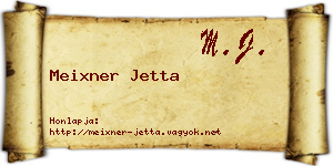 Meixner Jetta névjegykártya